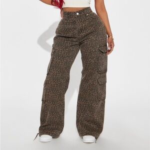Leopard Print Cargo Pants Anastasia Leopard Jogger - Brown/combo
